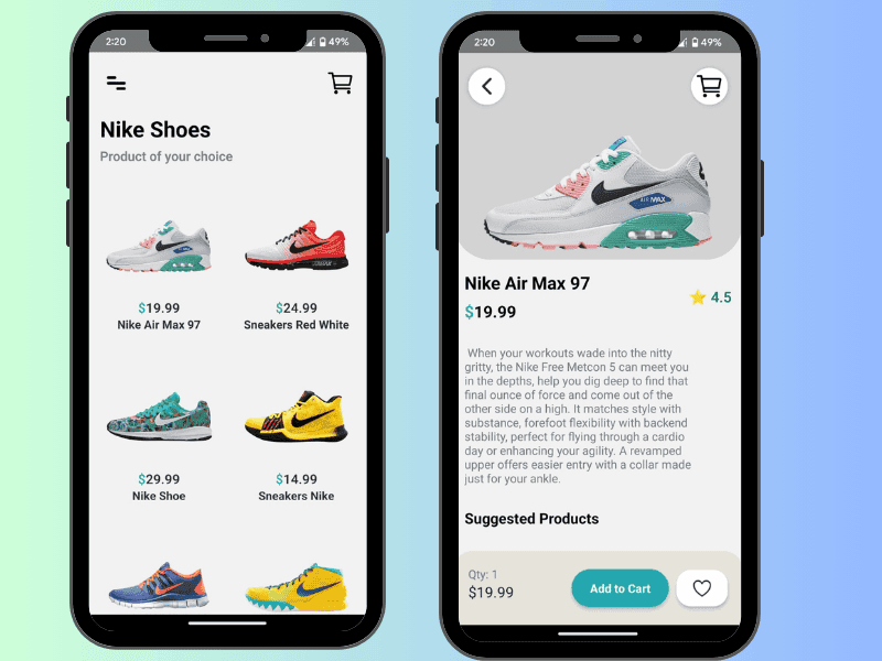 Nike Shoe Mobile App